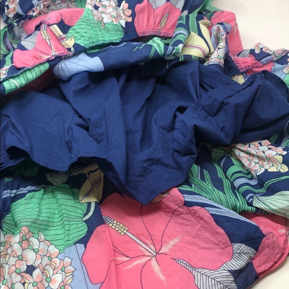 TALBOTS Voile Hibiscus Maxi Dress Cotton Tropical Hawaiian Vacation Size 8 - Picture 9 of 16
